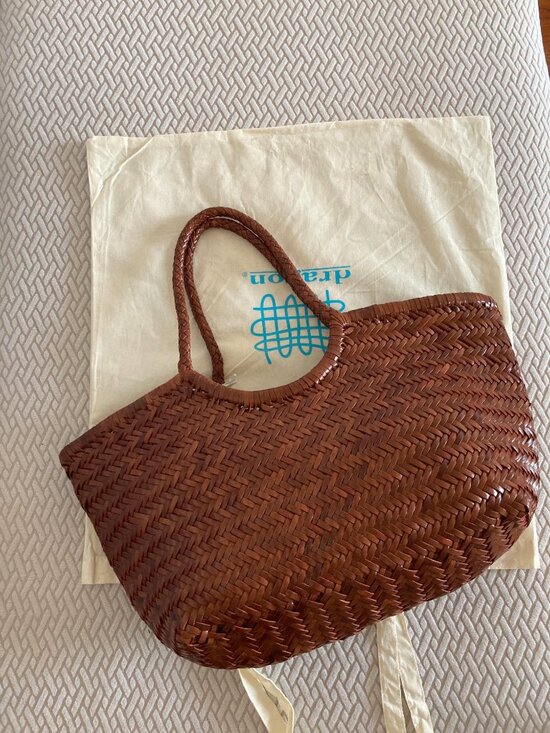 Dragon Diffusion Handbags - Nantucket Big Tan Dragon Diffusion Woven Basket Tote